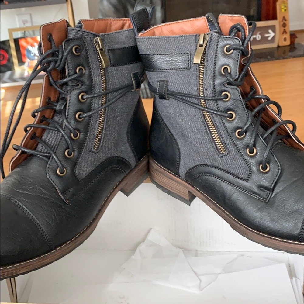 Zip mens combat fashion boots